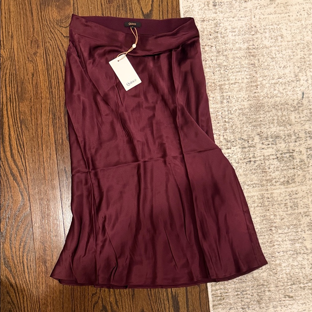Quince Deep Burgundy Midi Skirt